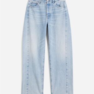 Curvy Pieced Barrel-Leg Jeans